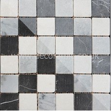 Mosaics Shades of Grey Buxton Marble Black and White Sheet BCT10357 302mm x 302mm British Ceramic Tile