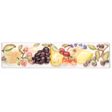 Original Style Mixed Fruit Border relief moulded hand painted on clematis wall tile KHP5817BN 200x50 mm La Belle