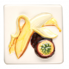 Original Style Banana and Passion Fruit relief moulded hand painted on camellia wall tile KHP5720B 100x100 mm La Belle