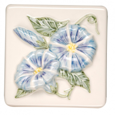 Original Style Morning Glory relief moulded hand painted on clematis wall tile KHP5820BN 100x100 mm La Belle