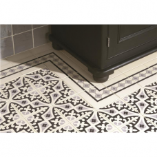Marrakech Corner Light Grey and Black on White tile 8025V Odyssey Primo Original Style
