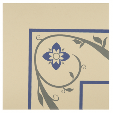 Saxon Corner Denim and Blue on White tile 8035V Odyssey Primo Original Style