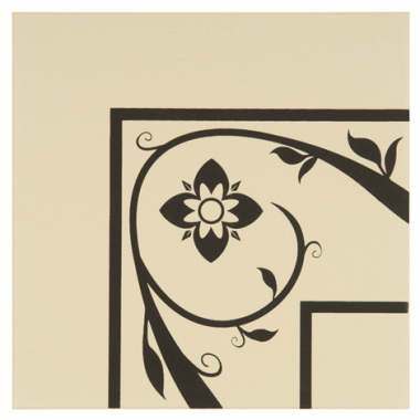 Saxon Corner Black on White tile 8038V Odyssey Primo Original Style