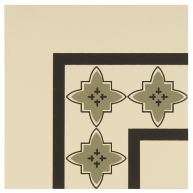Marrakech Corner Dublin and Black on White tile 8016V Odyssey Primo Original Style