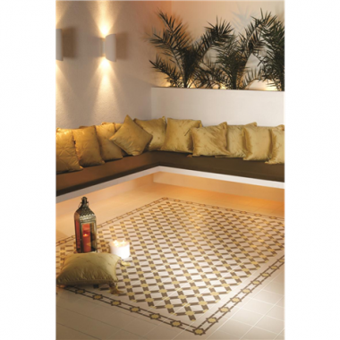 Iberian Border Summer Yellow and Regency Bath on White tile 8112V Odyssey Primo Original Style