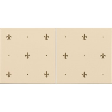 Original Style Gold on Colonial White 2 Tile Set Fleur de Lis 152 x 152mm | 6 x 6inch B9032TG