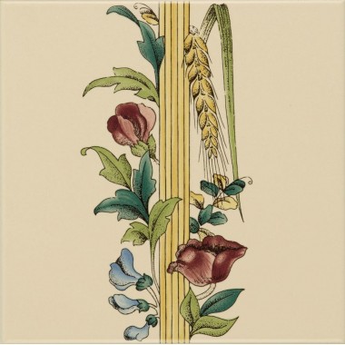 Original Style Border With Wheat On Colonial White Poppy And Wheatsheaf 152 x 152mm | 6 x 6inch 6028B