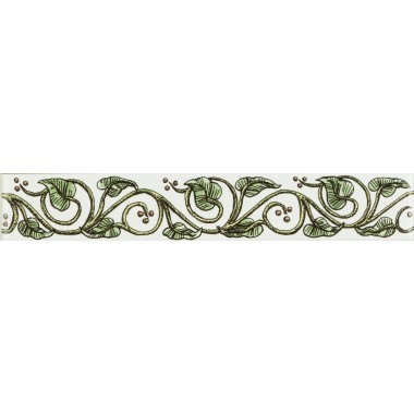 Original Style Classical Decorative Border Green on Brilliant White Trailing Ivy 152 x 25mm | 6 x 1 inch 6376A