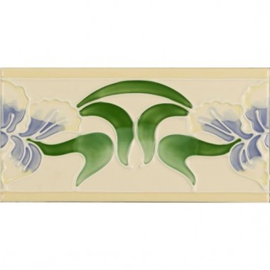 Original Style Tube-Lined Single Tile on Colonial White Madonna Border 152 x 76mm | 6 x 3 inch 5974B
