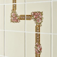 Original Style Corner Tile on Colonial White Alphonse Mucha Nocturnal Slumber 152 x 152mm | 6 x 6inch 6059B