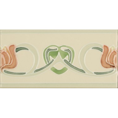 Original Style Tube-Lined Single Tile on Colonial White Moulin Rouge 152 x 152mm | 6 x 6inch 5971B