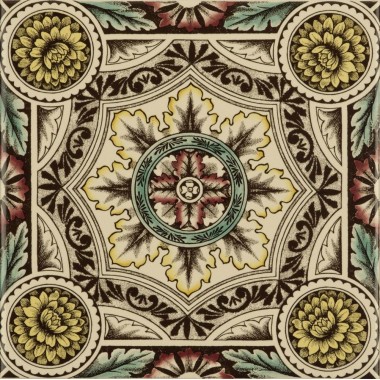 Original Style Classical Decorative Border, Green on Brilliant White Art Nouveau Lily 152 x 50mm | 6 x 2 inch 6385A