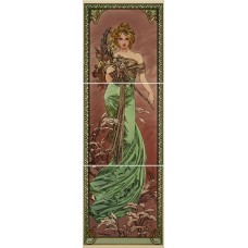 Original Style Tube-Lined Single Tile on Colonial White Belle Epoque Border 152 x 76mm | 6 x 3 inch 5977B