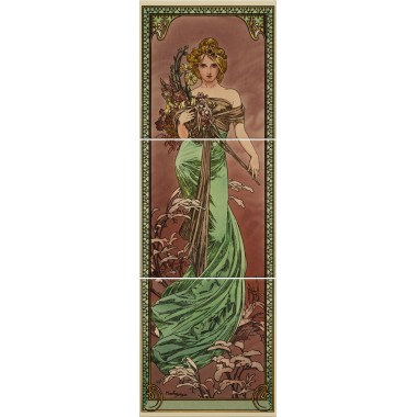 Original Style Tube-Lined Single Tile on Colonial White Belle Epoque Border 152 x 76mm | 6 x 3 inch 5977B