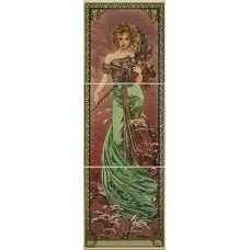 Original Style Tube-Lined Single Tile on Colonial White Lilium Border 152 x 76mm | 6 x 3 inch 5976B