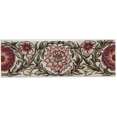 Original Style Classical Decorative Border, Pink on Colonial White Knot Garden 152 x 50mm | 6 x 2 inch 6382B