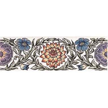 Original Style Classical Decorative Border, Blue and Yellow on Colonial White Knot Garden 152 x 50mm | 6 x 2 inch 6383B