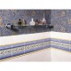 Original Style Classical Decorative Border, Blue on Brilliant White Trumpet Gentian 152 x 50mm | 6 x 2 inch 6388A