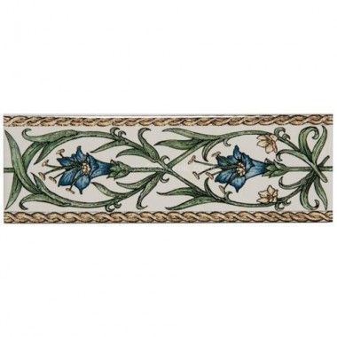 Original Style Classical Decorative Border, Blue on Colonial White Trumpet Gentian 152 x 50mm | 6 x 2 inch 6388B