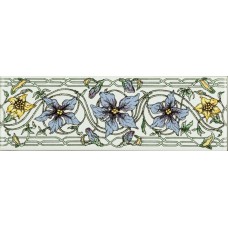Original Style Classical Decorative Border, Red on Brilliant White Corded Poppies 152 x 76mm | 6 x 3 inch 6398A