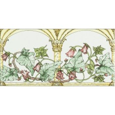 Original Style Classical Decorative Border, Green on Colonial White Art Nouveau Lily 152 x 50mm | 6 x 2 inch 6385B