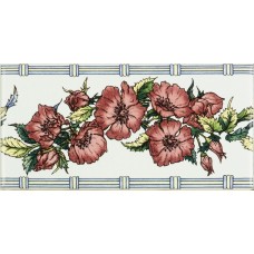 Original Style Classical Decorative Border, Pink on Colonial White Art Nouveau Lily 152 x 50mm | 6 x 2 inch 6384B
