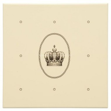 Original Style Charcoal Grey on Colonial White Dot Cartouche with Sovereign Crown 152 x 152mm | 6 x 6inch 7813B