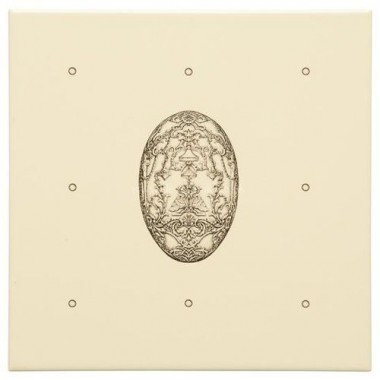Original Style Charcoal Grey on Colonial White Dot Cartouche with Egg 152 x 152mm | 6 x 6inch 7811B
