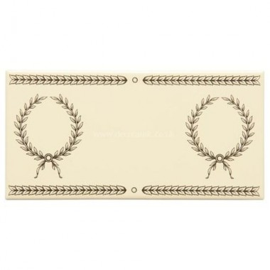 Original Style Charcoal Grey on Colonial White Double Laudatory Wreath 152 x 75mm | 6 x 3 inch 7831B