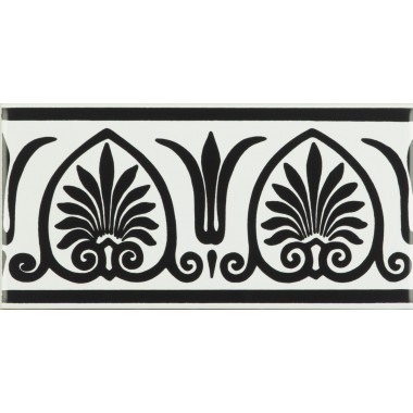 Original Style Jet Black on Brilliant White Acanthus 152 x 50mm | 6 x 2 inch N9023A Original Style Jet Black on Brilliant White Acanthus 152 x 50mm | 6 x 2 inch N9023A