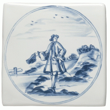 W.DE1510 Winchester Man with Hat Decorated Tile 127 x 127 mm 