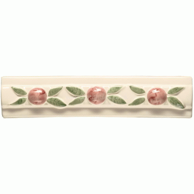 W.HPDP1056 Winchester Burgundy Crabapple Frieze Decorated Tile 215 x 44 mm 