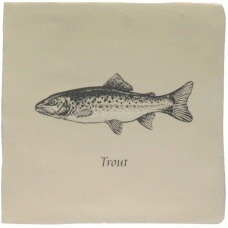 W.2510 Winchester Trout on Papyrus Decorated Tile 130 x 130 mm 