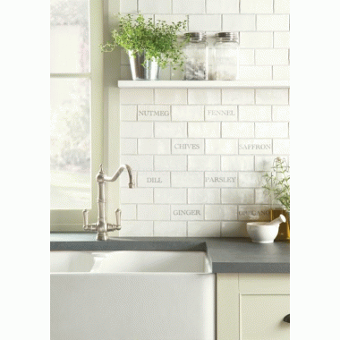 W.2573VPL Winchester Fennel in Grey on Palomino Decorated Tile 130 x 63 mm 