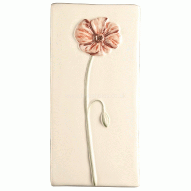 W.HP1485 Winchester Poppy Decorated Tile 210 x 105 mm 