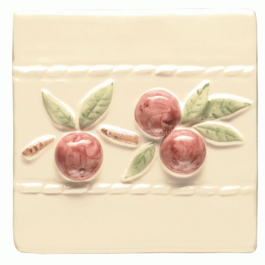 W.HPDP1050 Winchester Burgundy Crabapple Border Decorated Tile 105 x 105 mm 