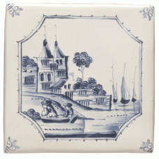 W.DE1516HP Winchester Waterfront Decorated Tile 127 x 127 mm 