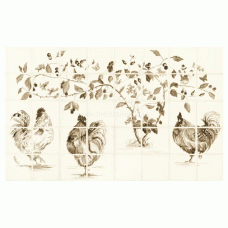 W.1723 Winchester Dutch Chicken Decorated Tile 127 x 127 mm 