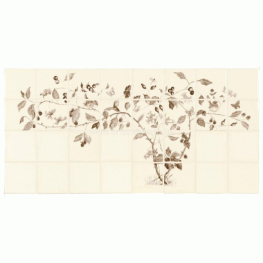 W.1726 Winchester Hedgerow Decorated Tile 127 x 127 mm 