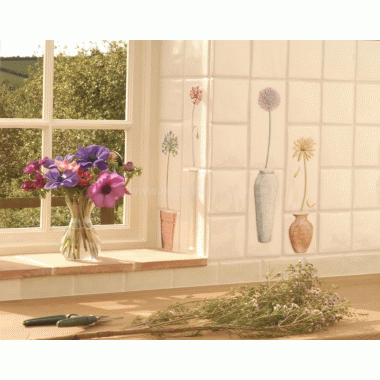 W.HP1484 Winchester Arctotis Decorated Tile 210 x 105 mm 