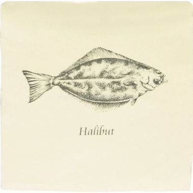 W.2515 Winchester Halibut on Papyrus Decorated Tile 130 x 130 mm 