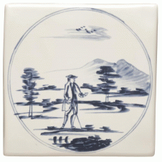 W.DE1513 Winchester Man with Stick Decorated Tile 127 x 127 mm 
