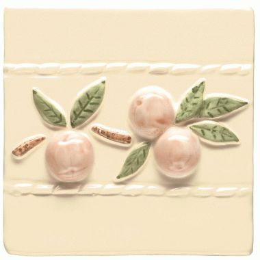W.HPPH1050 Winchester Peach Crabapple Border Decorated Tile 105 x 105 mm 