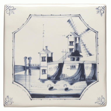W.DE1521HP Winchester Windmill Decorated Tile 127 x 127 mm 