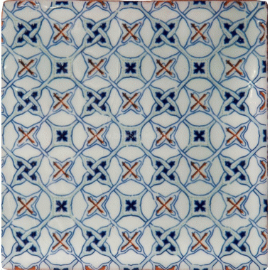 W.2810 Winchester Residence Chateaux Ormeaux Red Decorated Tile 130 x 130 mm 