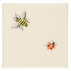 W.HP1292 Winchester Ladybird and Bee Decorated Tile 105 x 105 mm 