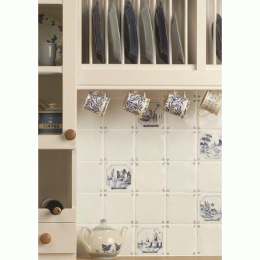 W.DE1001 Winchester Delft White Blanc Corner Moulding Tile 127 x 127 mm 