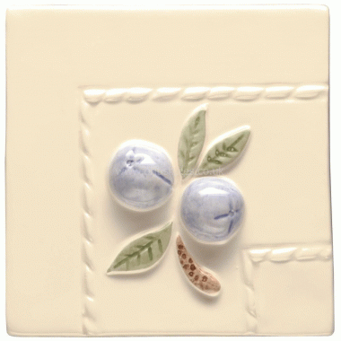 W.HPLB1063 Winchester Blue Crabapple Decorated Tile 105 x 105 mm 