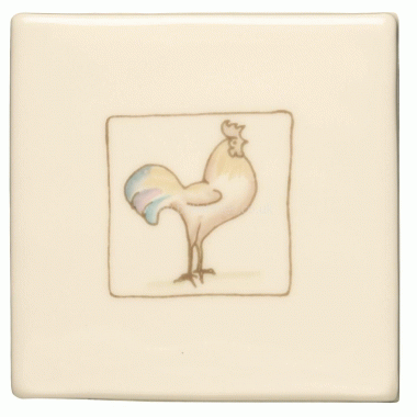W.HP1554 Winchester Cuthbert Cockerel Decorated Tile 105 x 105 mm 
