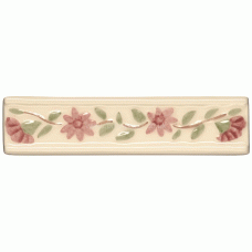 W.HP1352 Winchester Burgundy Daisy Border Decorated Tile 105 x 26 mm 